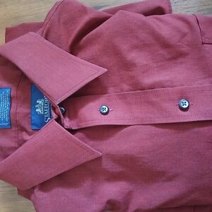 Stafford Men's Red Button-Up Shirt